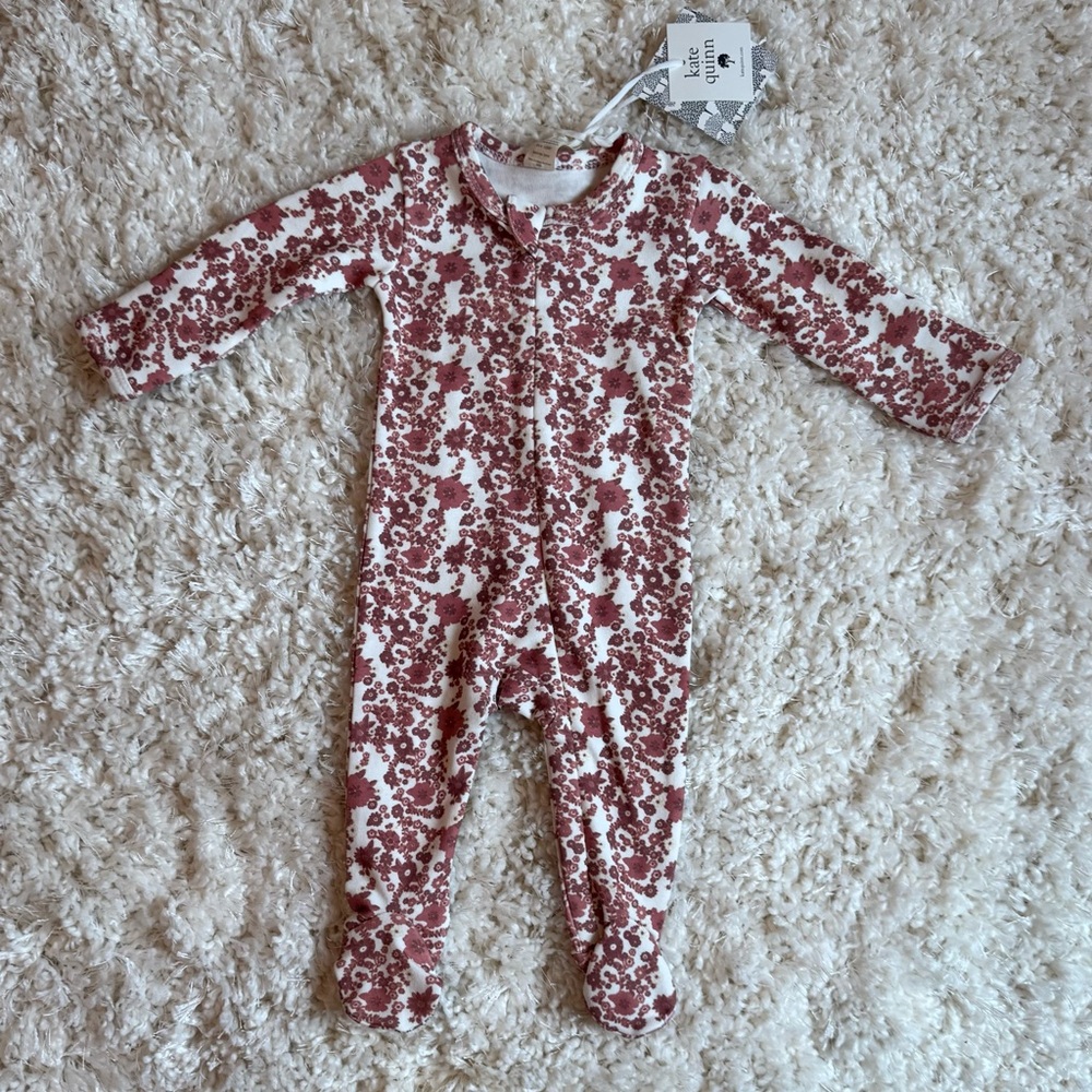 Kate Quinn | Zipper Footie | Ditsy Floral | 0-3 months